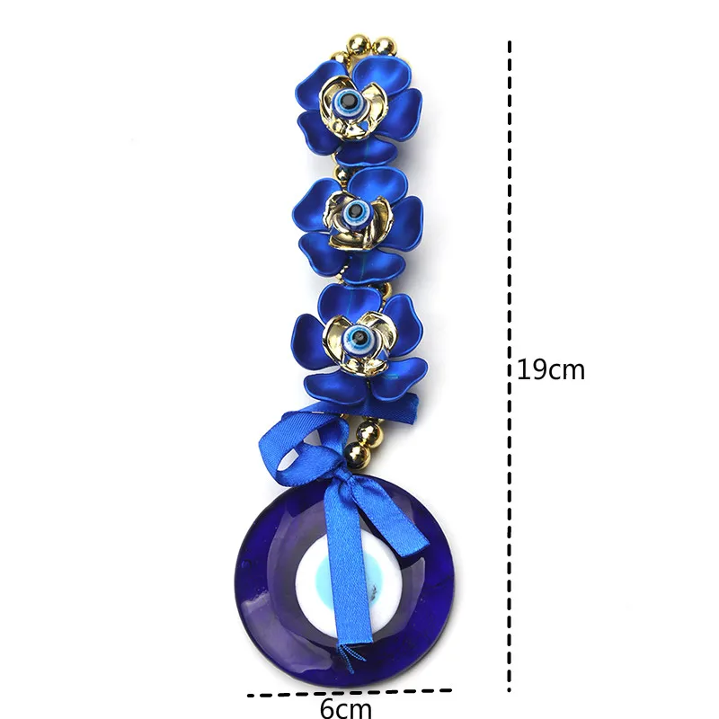 1 шт. 19 см длина золотистого цвета акриловый бисер цепочка синий цветок кулон