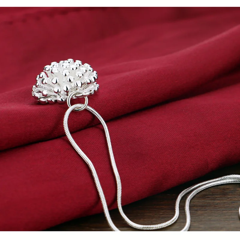 Новое ожерелье из настоящего серебра 925 пробы с одуванчиком серьги в комплекте