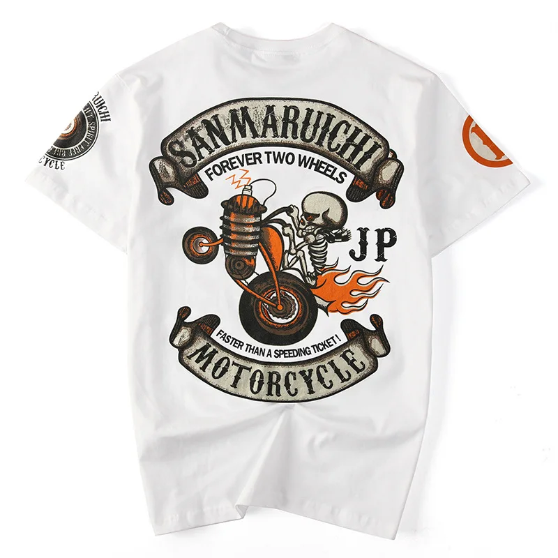 ALVZAR New Mens Male Cotton Casual Summer Streetwear print Skulls T Shirt Tshirts T-shirts Tops tees Clothes Coustume Apparel | Мужская