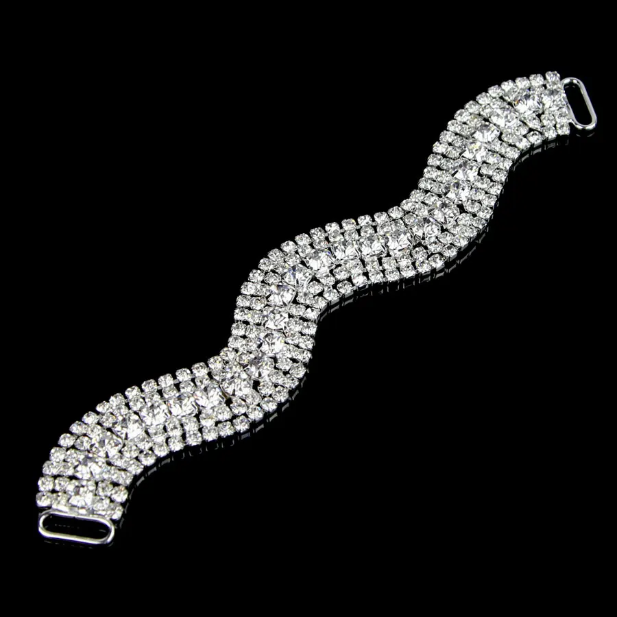 

30 Pcs Hot Sale Rhinestone Bikini Connector Sparkle Jewelry Rhinestone Crystal Bikini Connector For Swimwear Buckle 16.1x 3cm