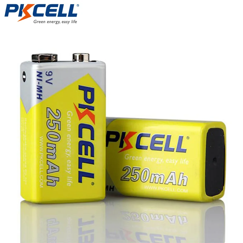 2 шт. * Аккумулятор PKCELL 9V ni mh 250mAh NIMH 6F22 аккумуляторные батареи Baterias для