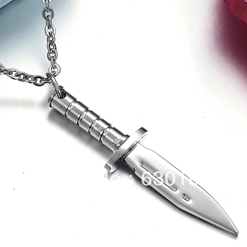 #NE100474 Wholesale Retail Fashion Jewelry 316L Stainless Steel pendant Necklaces Mens &quotKnife&quot Necklace | Украшения и