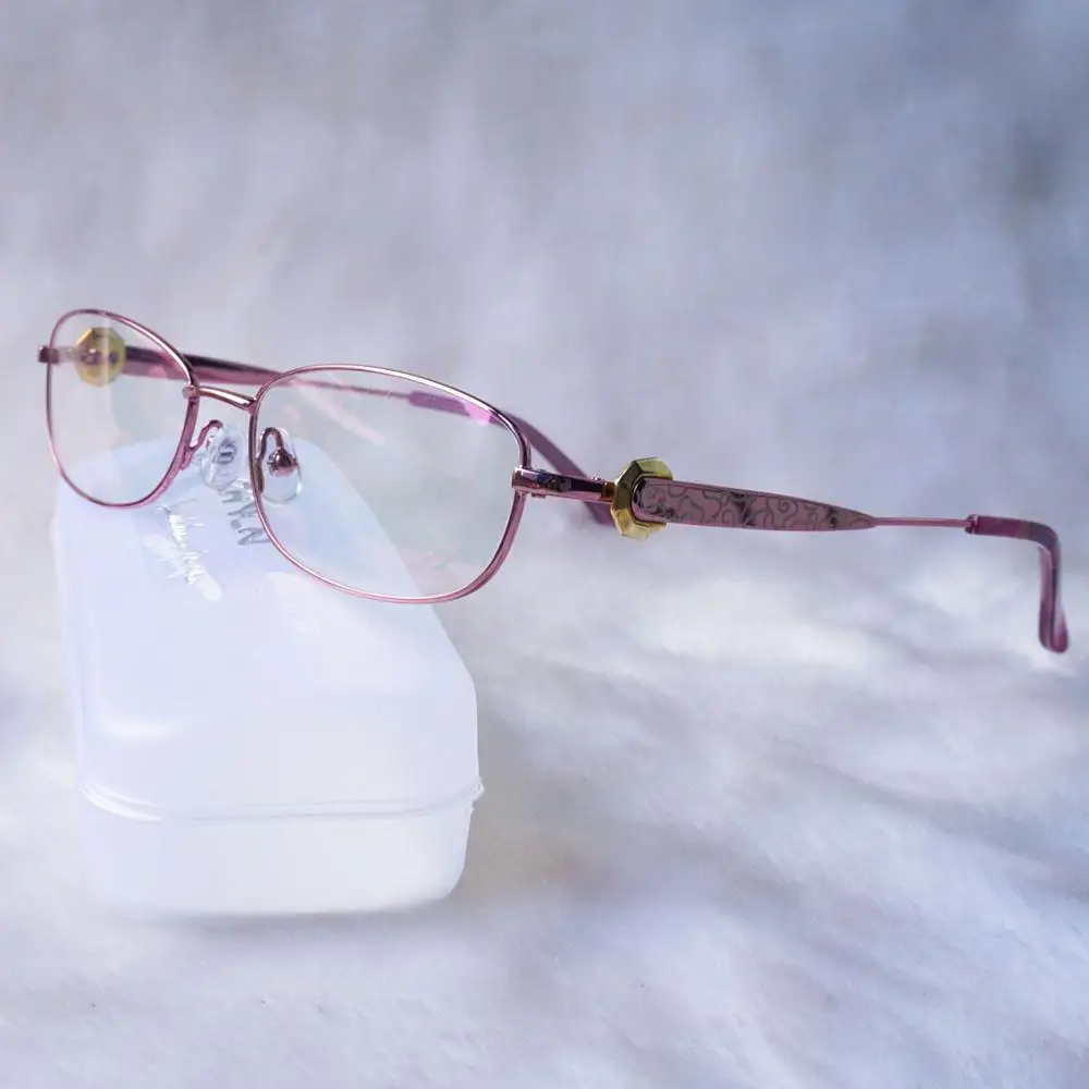 Ретро женские очки оправа с прозрачными линзами Oculos De Grau сплав роскошные очки для глаз Цветочные оптические оправы винтажные уникальные товары - Цвет оправы: Розовый
