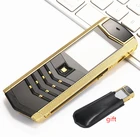 Клавиатура с русской раскладкой, металлический и кожаный корпус, экран 1,8 дюйма, GSM, две Sim-карты, двойной режим ожидания, Bluetooth мобильный телефон