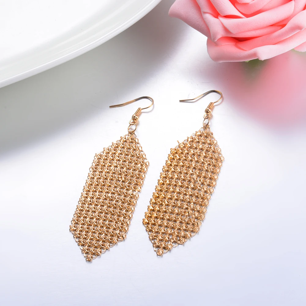 Женские длинные висячие серьги WANDO в стиле рок панк с большим листом