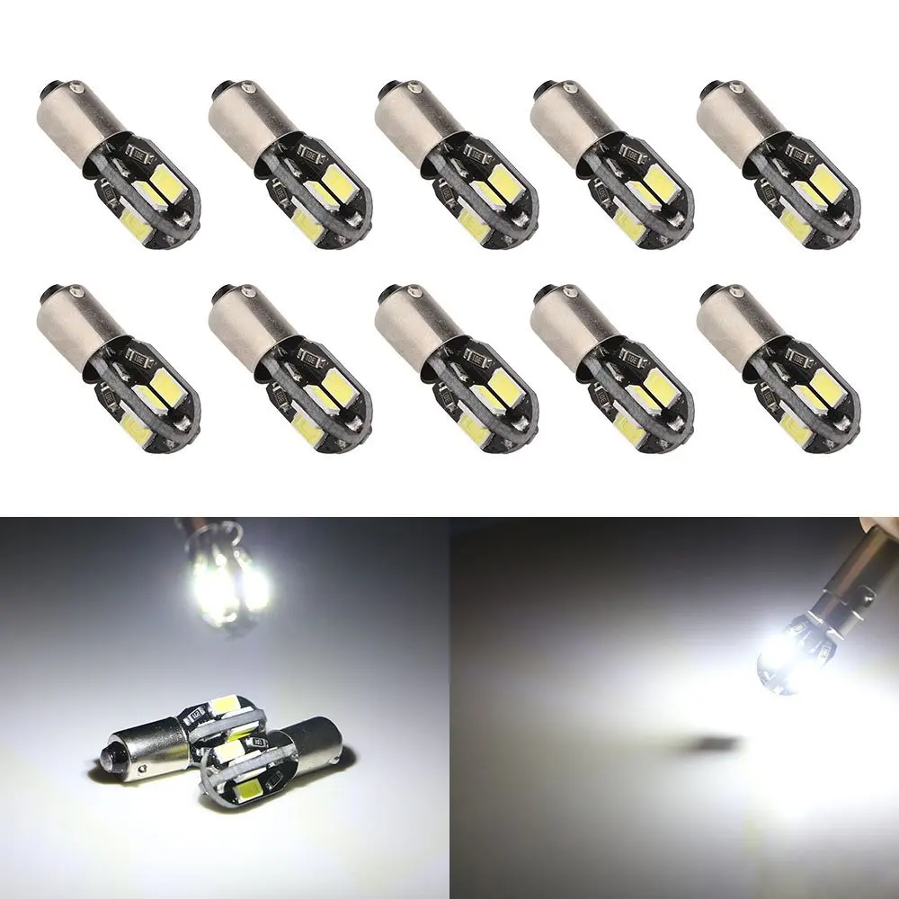 

10-Pack 12В BA9S Canbus 5630 8SMD светодиодный светильник номерного знака Лампа для замены автомобиля светильник s дверной светильник белый