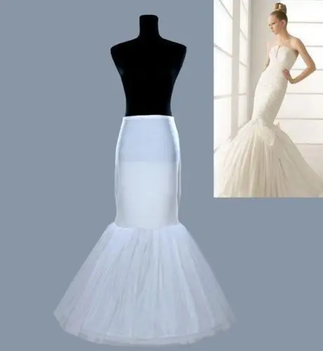 

White 1 HOOP mermaid Hoopless Wedding Dress Underskirt Underdress Petticoat 2022