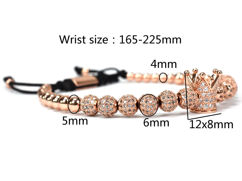 Nine forever beads очаровательный браслет мужские ювелирные изделия Плетение макраме король браслеты с короной для женщин pulseira для мужчин и для женщин