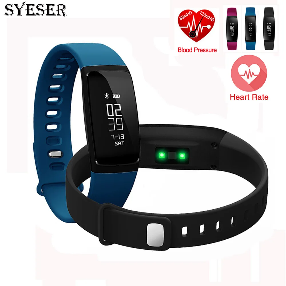 Syeser Новый V07 Smart Band Приборы для измерения артериального давления браслет монитор