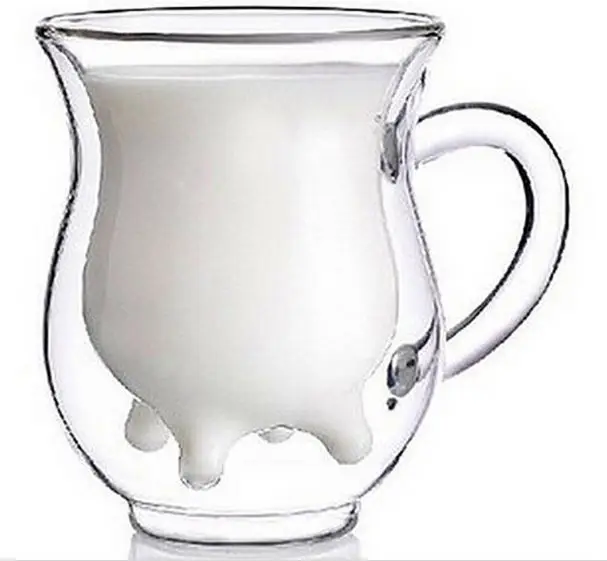 Новое поступление 300 мл прекрасная корова Стекло бутылки вымя форме с двойными