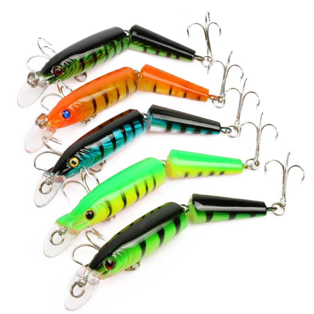 

5 шт./компл. 3D Minnow приманки для ловли рыбы, приманки CrankBait Рыбалка снасти 10,5 см 9,6 г крючок 2 сегментов приманка для рыбы; Рыболовные снасти инст...