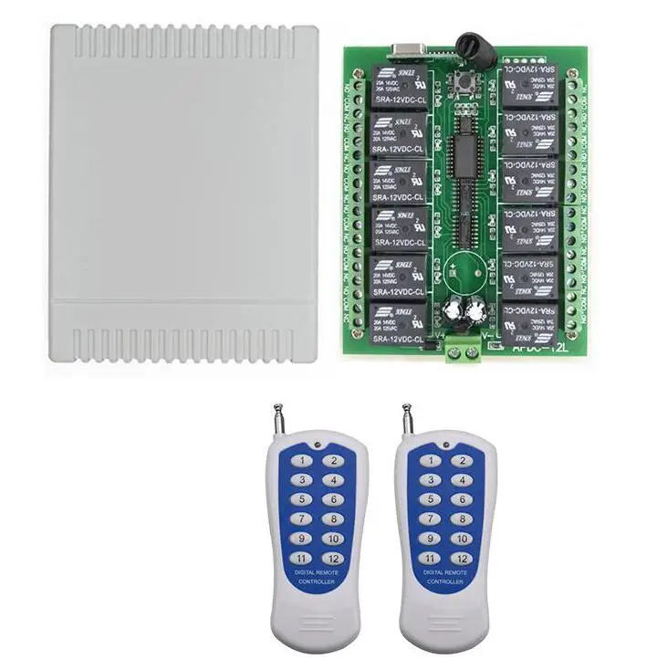 DC 12V 24V 12 CH 12CH RF Беспроводной переключатель системы дистанционного управления 315/433