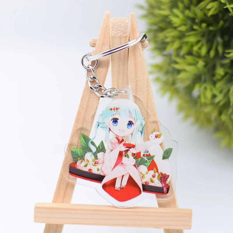 Hatsune брелок Мику милый двухсторонний Снежный Мику акриловый брелок Подвеска Аниме аксессуары брелок с фигурками из мультфильмов DBS1P - Цвет: E