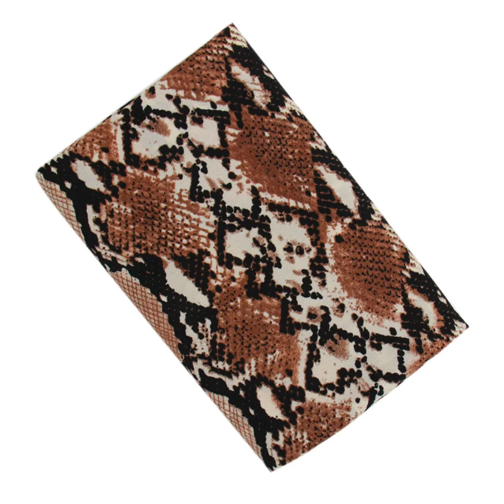brown snake IBOWS 45*150 см шелковая шифоновая ткань леопардовая змеиная набивная ткань для DIY одежды платья роскошный мягкий домашний текстильный занавес материал - Цвет: brown snake