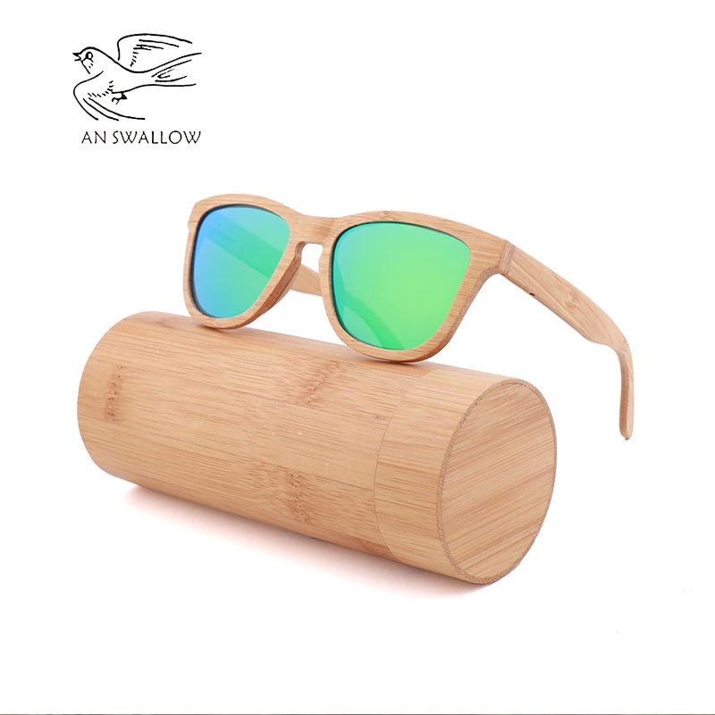 Lunetes de soleil mode bambou hommes rétro classique polarisé TAC lentille UV400 lunetes à rayonnement neuf|Мужские