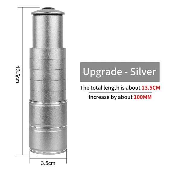 Upgrade Silver WEST BIKING, Велосипедная вилка, удлинитель для руля велосипеда, запчасти для велосипеда, передняя вилка, рейзер, трубка управления рулем, переходник для стояка - Цвет: Upgrade Silver