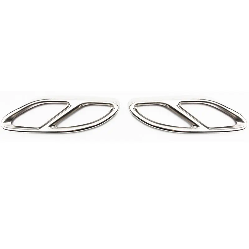 1 Set Silver Автомобильные аксессуары выхлопной трубы Накладка для Mercedes W205 Benz e-класс W213 GLC C A класс A180 A200 W176 AMG - Цвет: 1 Set Silver