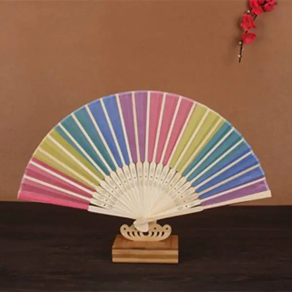 7-дюймовый бамбук Радужный Веер Складной летний аксессуар для танцев украшения