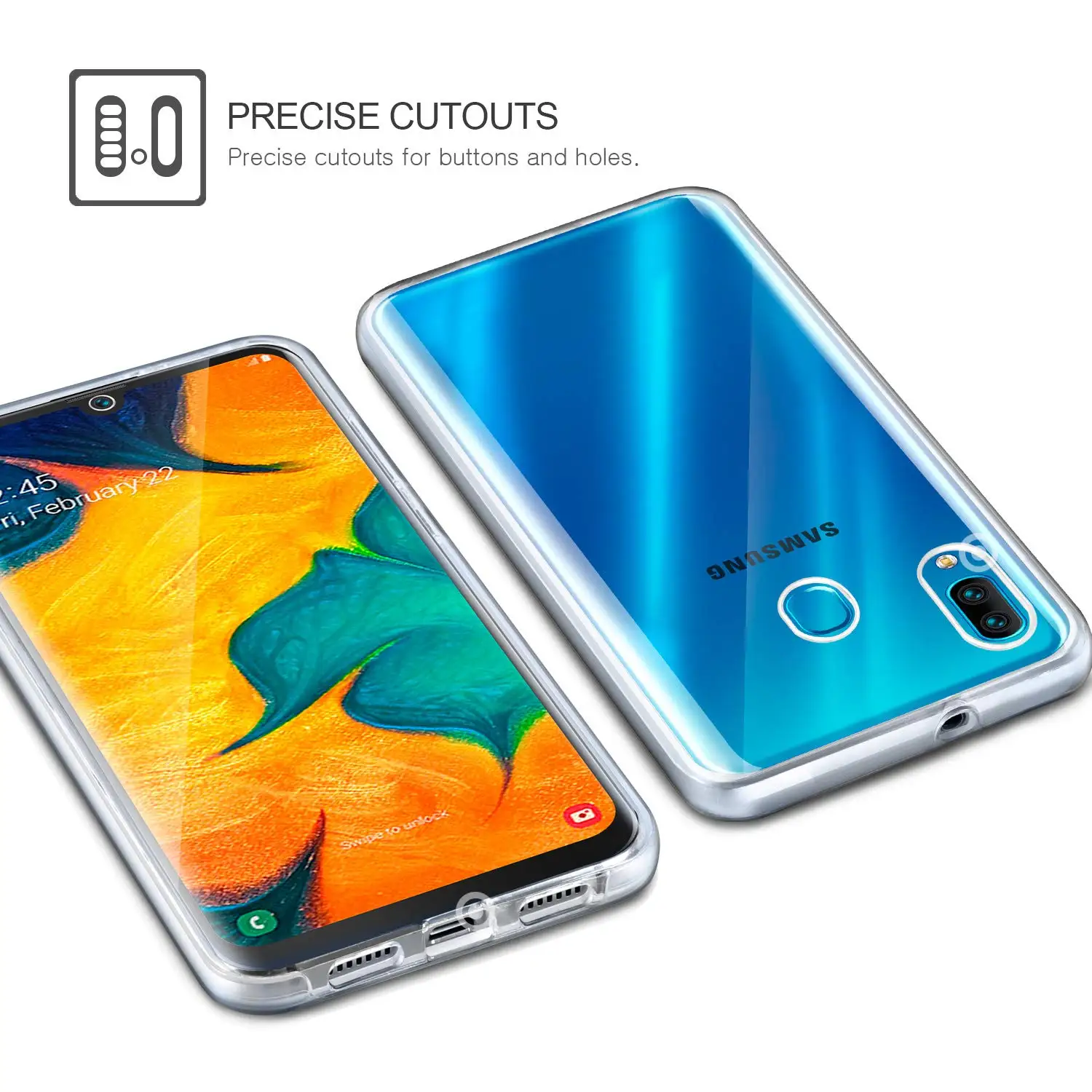 Чехол для samsung Galaxy A30 A 30 A305 Plus, чехол для телефона на 360 градусов, силиконовый прозрачный чехол 2 в 1, жесткая задняя панель из поликарбоната+ мягкая Передняя панель из ТПУ