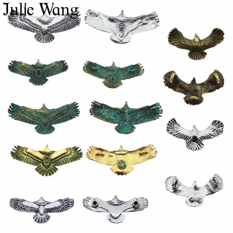Julie Wang 7 шт. сплав смешанный Винтаж Летающий амулет Орел Птица ожерелье ювелирные браслеты и кулоны изготовление металлический аксессуар