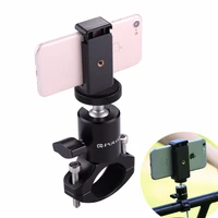 puluz aluminum alloy mini bicycle phone holder for iphone samsung xiaomi phones bike frame mount with ball head for gopro hero