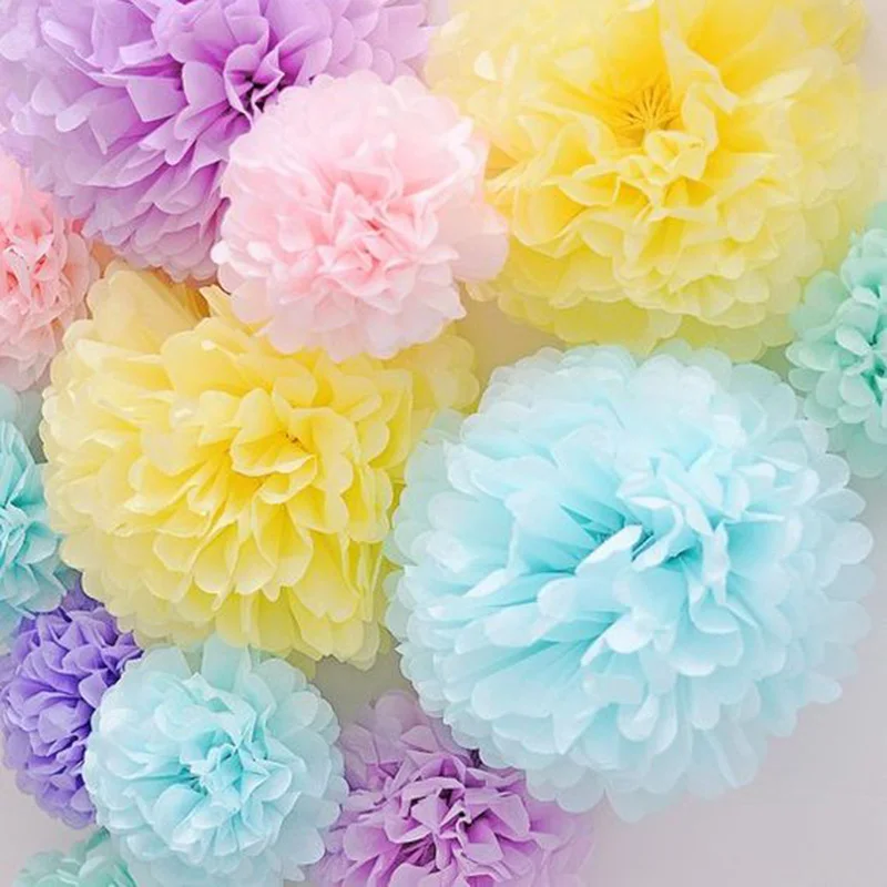 5 шт. 30 см DIY ремесло помпон ткань бумага Pom Poms цветочные шары свадьба комната для