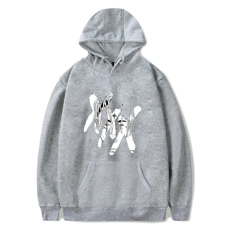 grey 2 Новая мода xxxtentacion толстовка с капюшоном с разбитым сердцем Толстовка для мужчин и женщин хип-хоп рэпер толстовки с капюшоном уличная одежда moletom размера плюс - Цвет: grey 2