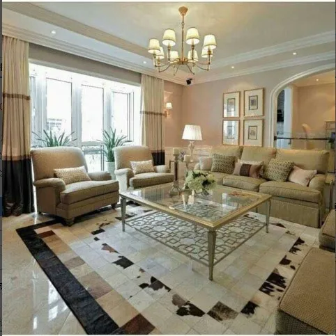 

Fashionable art carpet 100% natural genuine cowhide leather egyptian carpets