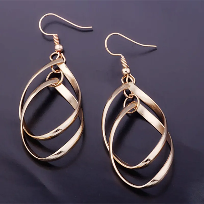 Женские панк украшения новые модные витые ромбовые полые листья большие серьги