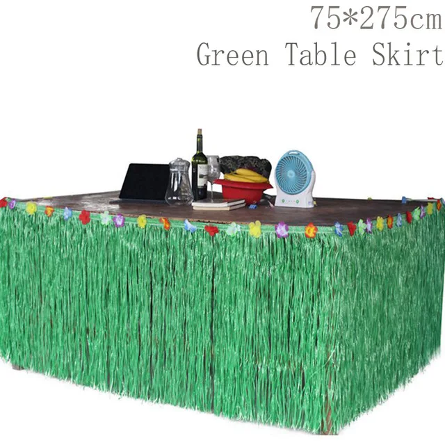 table skirt 2 FENGRISE Гавайи участник Luau Розовый фламинго вечерние Декор Бумага Салфетка под тарелку кружку День рождения летняя Гавайская Гавайский вечерние поставки - Цвет: table skirt 2