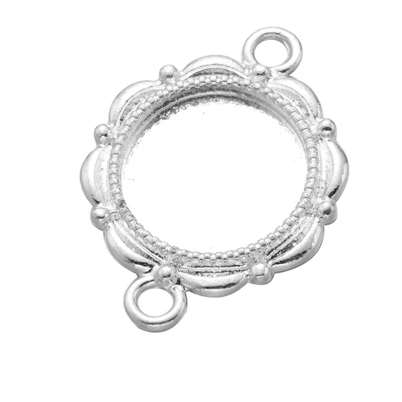 Пустые Настройки кабошонов с двойным отверстием 10 шт./лот 14 мм основа для подносы