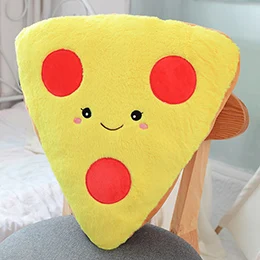 Golden pizza 45cm Золотой пиццы Еда плюшевые игрушки Реалистичные пушистые пиццы снэк-подушка грелка для рук с отверстиями Plushie 30/45 см - Цвет: Golden pizza 45cm