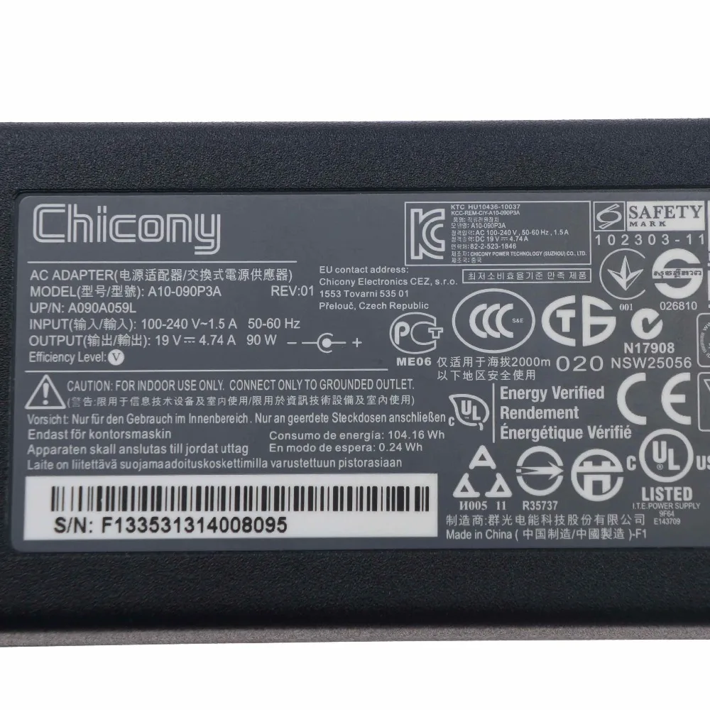 90 Вт 19 в AC адаптер питания для acer Aspire 5600 5610 5620 5650 зарядное устройство для ноутбука 5,5*2,5 мм A10-090P3A
