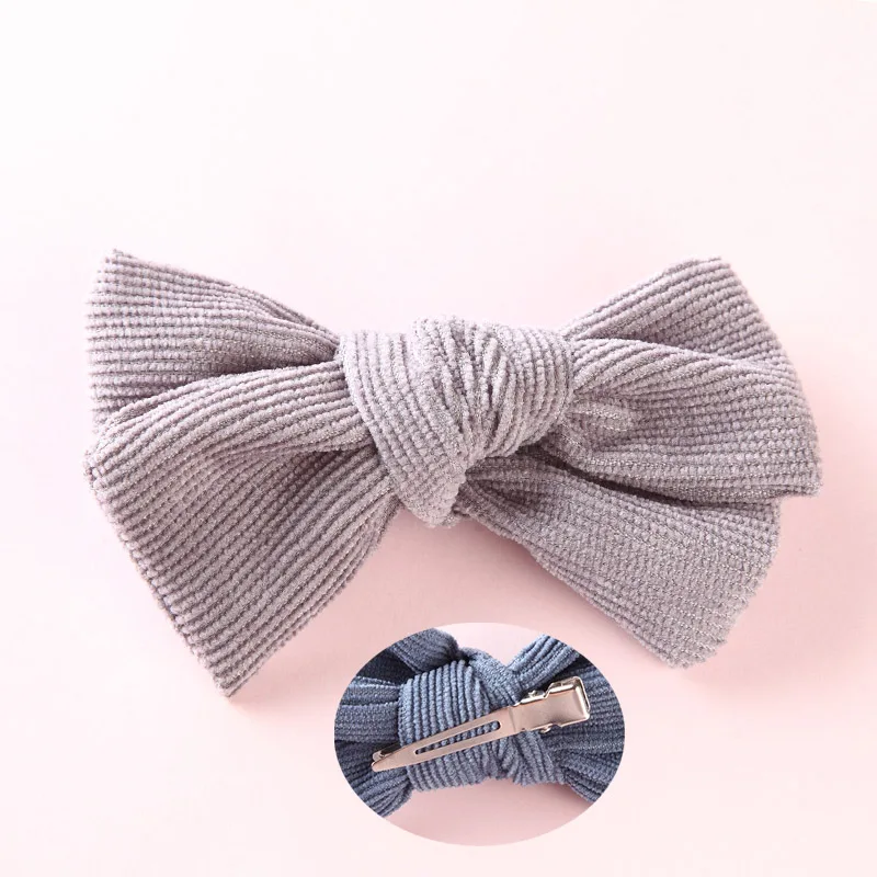 Gray with clip Повязки на голову или заколки для волос, аксессуар для волос из ткани для девочек - Цвет: Gray with clip
