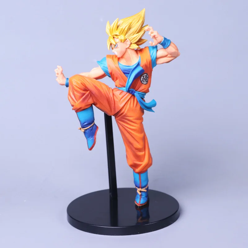 Houng Аниме Фигурка 20-24 см Драконий жемчуг Супер Saiyan Goku золото/Bule Hair ПВХ фигурка