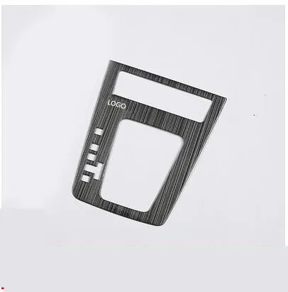 Black With LOGO Панель переключения передач из нержавеющей стали украшенная рамкой/крышкой для Skoda Octavia 16 17 18 AA444 - Название цвета: Black With LOGO