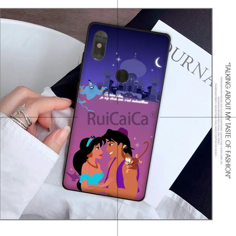 Чехол для телефона Ruicaica Capa Aladdin и Princess Jasmine Black Redmi 5 plus Note Xuiaomi Mi 8 8SE 6 MIX 2 2S | Мобильные