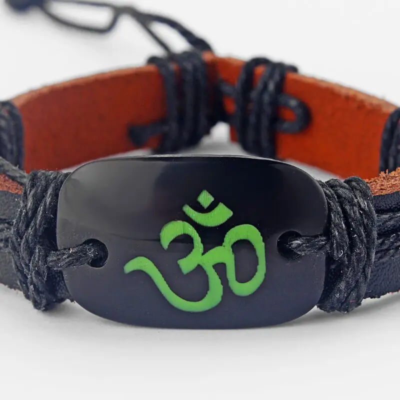 Регулируемый черный кожаный браслет 1 шт.|charm bracelets bangles|charm braceletleather wristband |