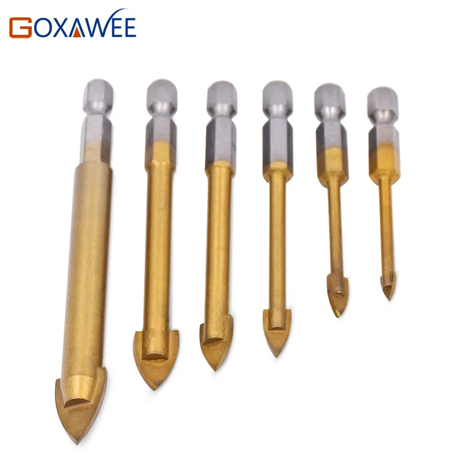 Набор сверл GOXAWEE из карбида вольфрама с шестигранным хвостовиком 1/4 дюйма и