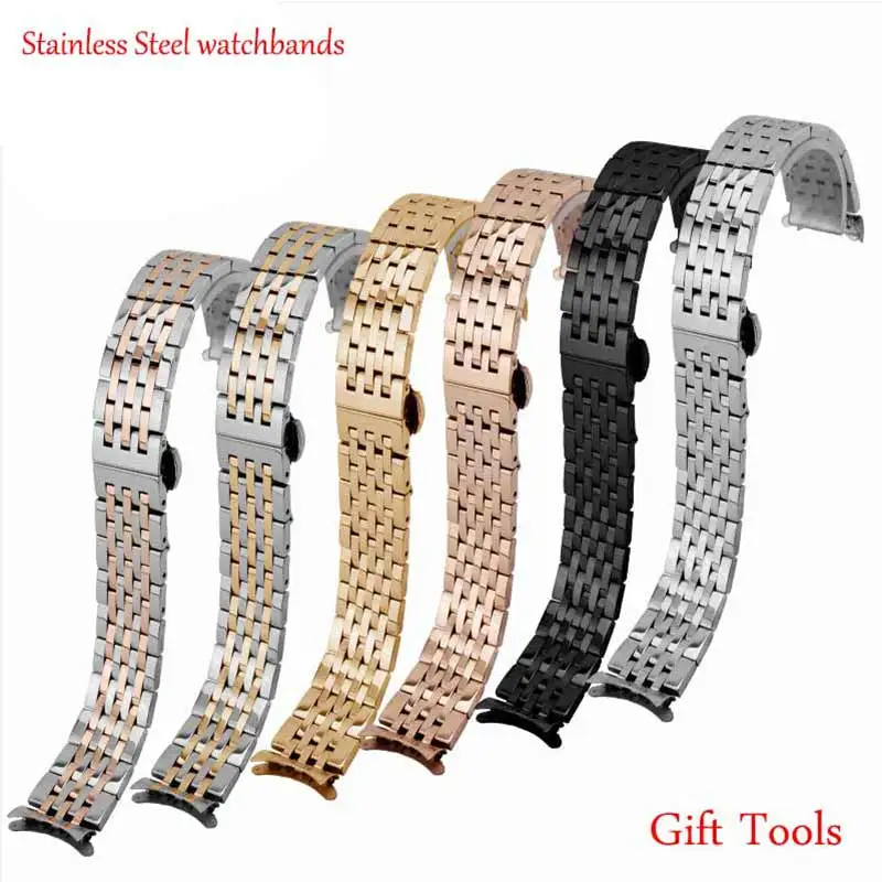 

Quality stainless steel watchbands 12mm14mm15mm16mm18mm19mm20mm21mm22mm23mm24mm replacement metal strap female bracelet