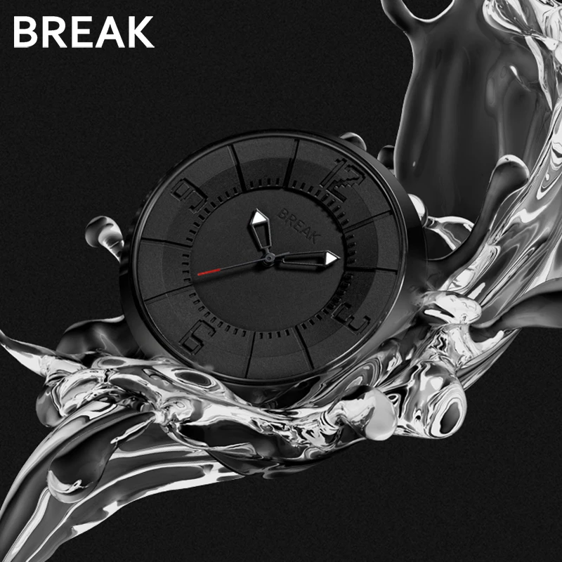 Модные Спортивные Аналоговые кварцевые наручные часы BREAK для мужчин и женщин