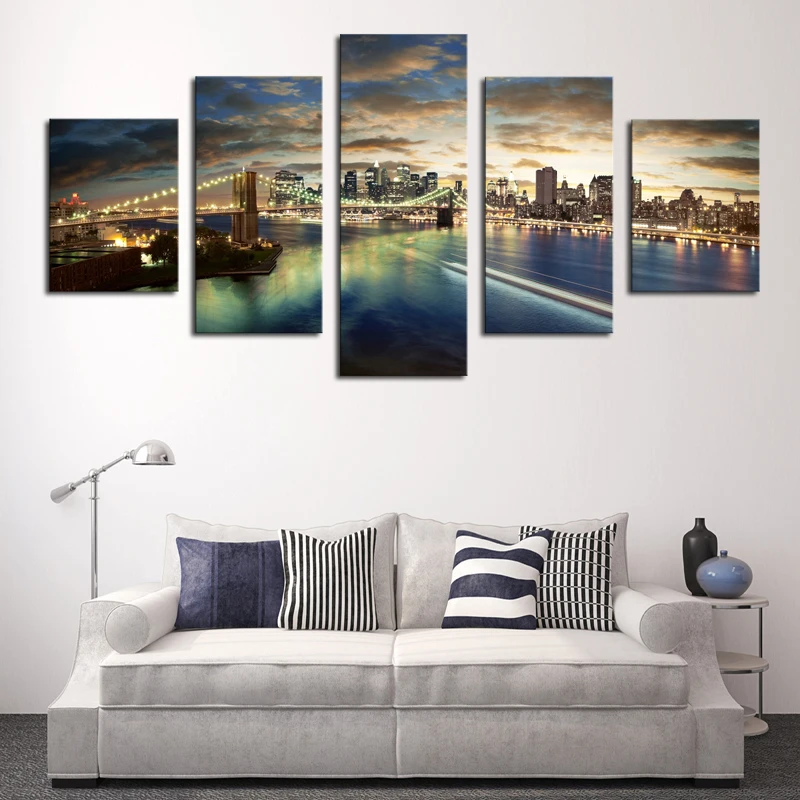 Картина на холсте Ночная 5 панелей Hd для гостиной 2016|the paintings|prints paintingcanvas prints |