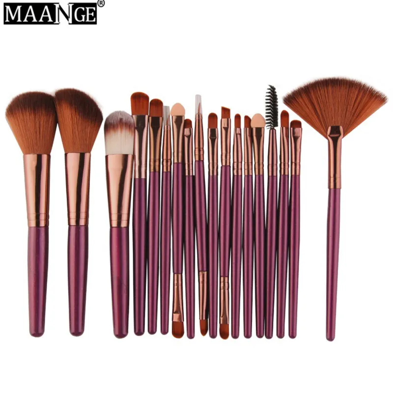 Makeup Brushes Set Powder Foundation Blush Eyeshadow Eyeliner Lip Beauty Make up Brush Tools MAANGE 18 Pcs
