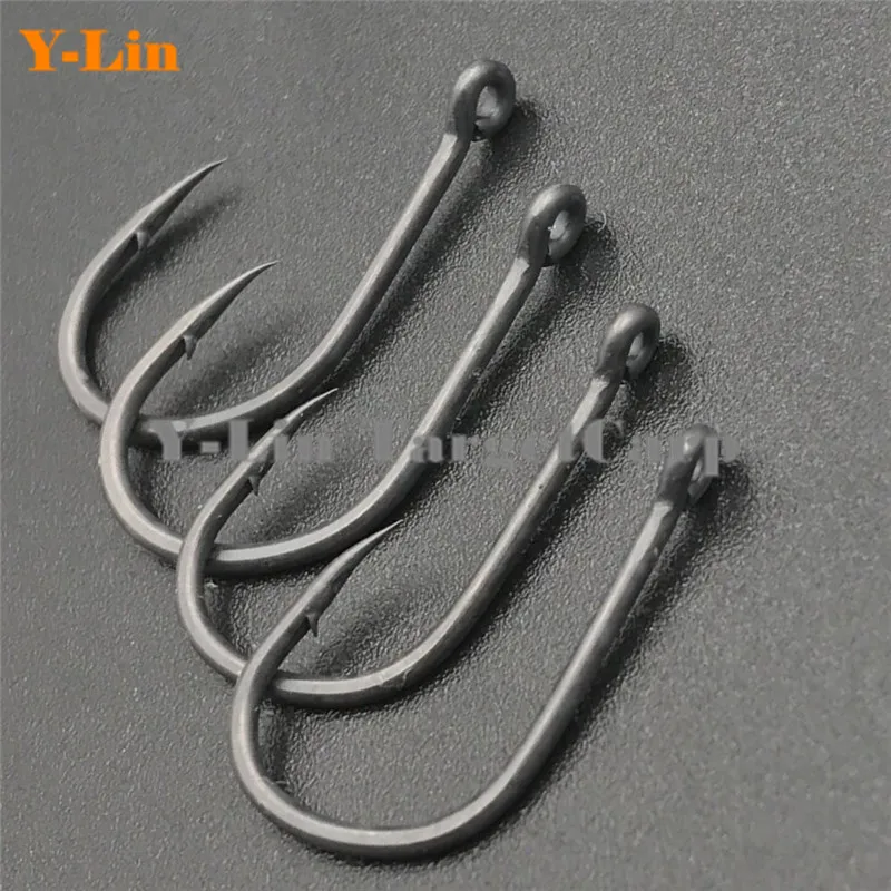 Тефлоновое покрытие широкий Gape Карп Рыболовный Серый Цвет колючие крючки высокоуглеродистой стали Карп крючки для снаряжения Сделано в Японии chod волос