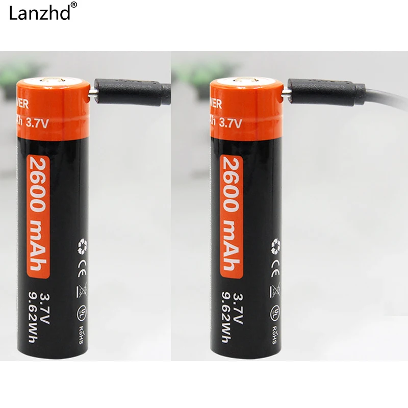 Литий ионный аккумулятор 18650 3 7 в USB 2600 мАч|battery 18650|18650 batteryrechargeable battery |