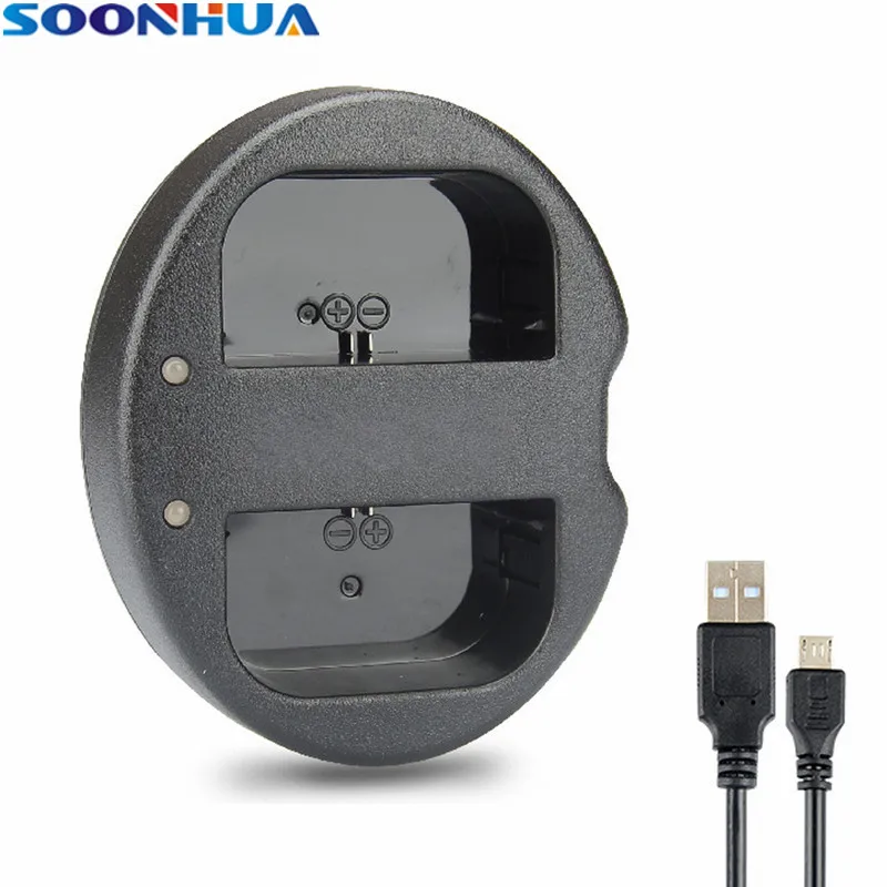 SOONHUA Портативный 2 слота зарядное устройство Micro USB вход для Canon D mark ii 5D 7D 7D2 EOS 60D 650D