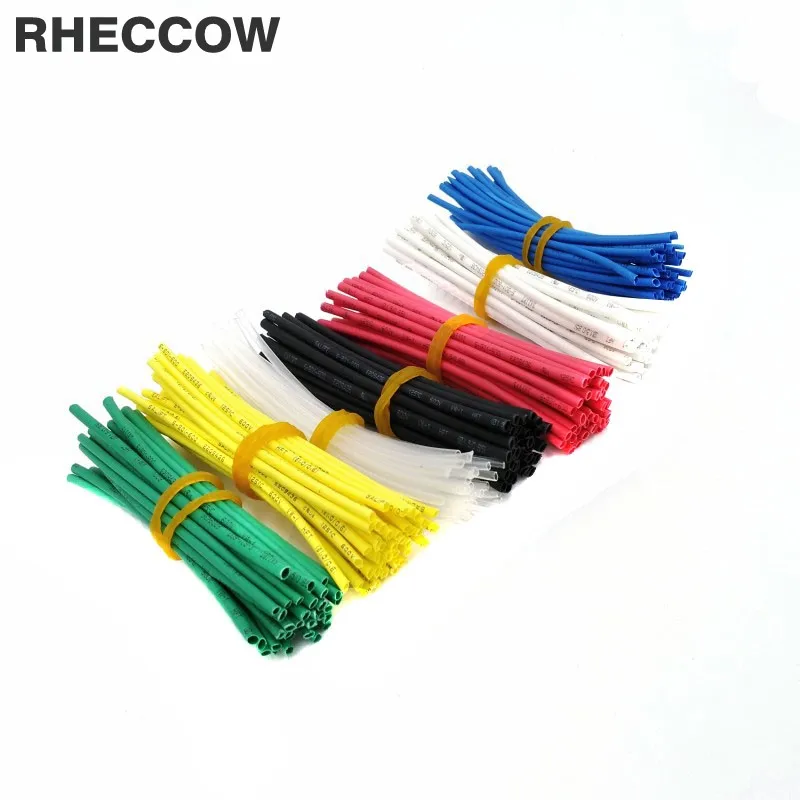 RHECCOW 420 шт. 1 мм L = 5 см 7 цветов 600 в 2:1 HFT термоусадочная трубка изоляционные рукава изоляция для кабеля комплект