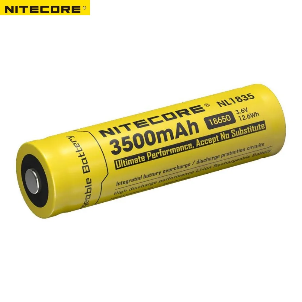 Nitecore NL1835 18650 3500 мАч(новая версия NL1834) 3,6 в Вт перезаряжаемый литий-ионный аккумулятор высокого качества с защитой