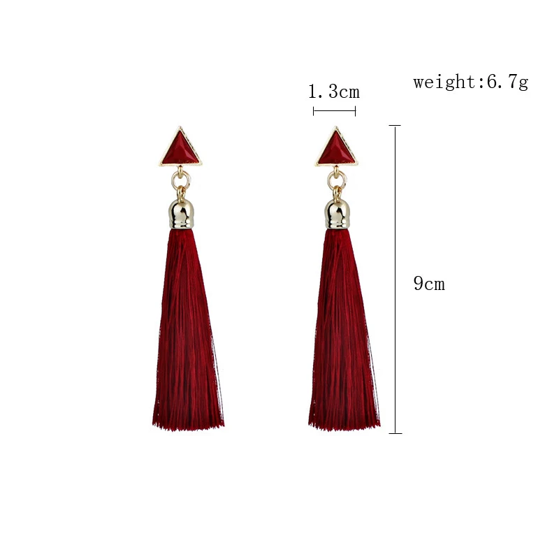 New Ethnic Style Long Section Of The Tassel Cord Earrings Exaggerated Vintage Bride Wedding Female C-101 | Украшения и аксессуары