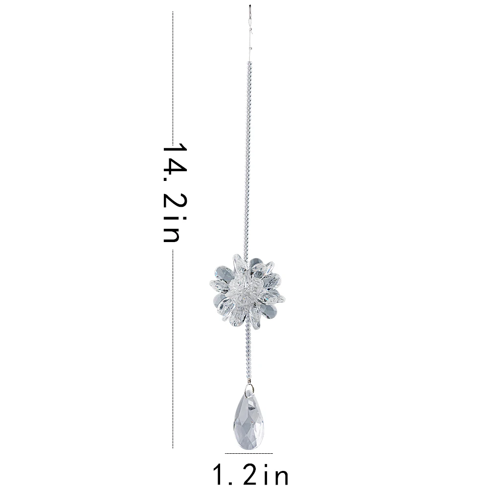 Кристалл лотоса граненый кулон Люстра Запчасти окна Suncatchers Стекло Висячие украшения дома для создания свадебного украшения - Цвет: Прозрачный